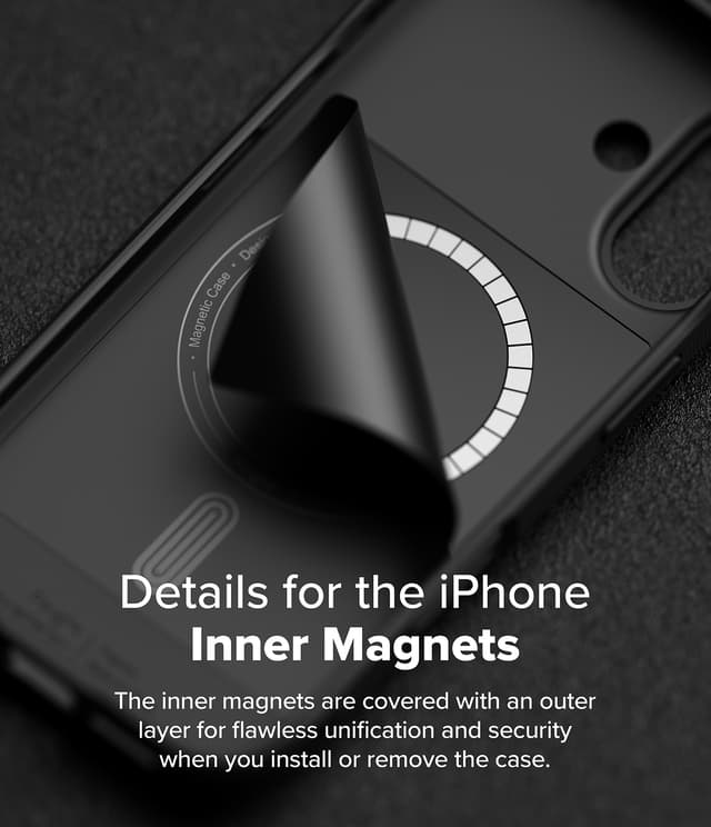 كفر ايفون 16 بلس ماج سيف للحماية من الصدمات أسود رينجكي Ringke Onyx Magnetic Compatible with iPhone 16 Plus Case