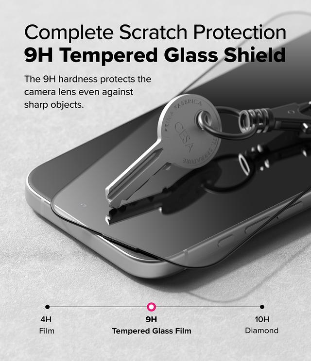 Ringke Tempered Glass [Easy Slide] Compatible with iPhone 16 Plus/ iPhone 15 Plus Screen Protector, Case Friendly Shatterproof Premium 9H Hardness, Anti-Scratch, Easy to Install - 2 Pack, W Installation Jig
