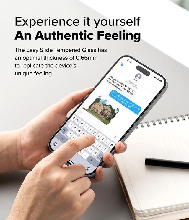 Ringke Tempered Glass [Easy Slide] Compatible with iPhone 16 Plus/ iPhone 15 Plus Screen Protector, Case Friendly Shatterproof Premium 9H Hardness, Anti-Scratch, Easy to Install - 2 Pack, W Installation Jig - SW1hZ2U6MzM3MDYzMw==