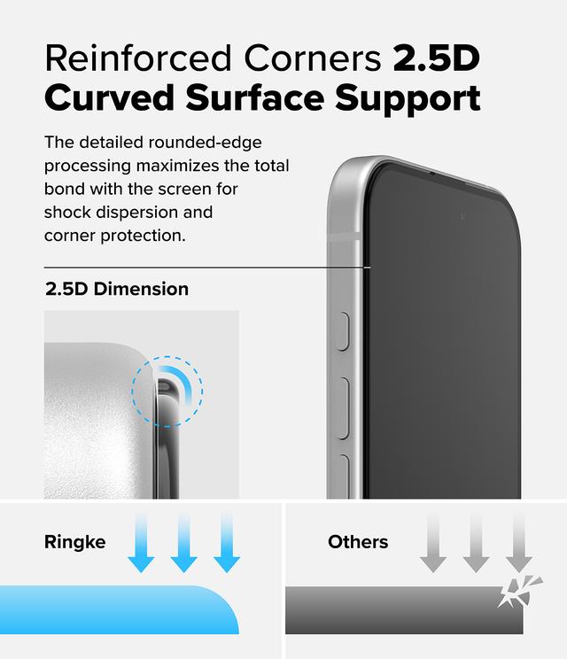 Ringke Tempered Glass [Easy Slide] Compatible with iPhone 16 Plus/ iPhone 15 Plus Screen Protector, Case Friendly Shatterproof Premium 9H Hardness, Anti-Scratch, Easy to Install - 2 Pack, W Installation Jig - SW1hZ2U6MzM3MDYzNQ==