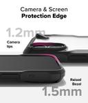 Ringke Fusion-X Compatible with iPhone 16 Plus Case Cover Transparent Hard Back Soft Flexible TPU Bumper Scratch Resistant Shockproof Protection iPhone 16 Plus Back Phone Cover- Black