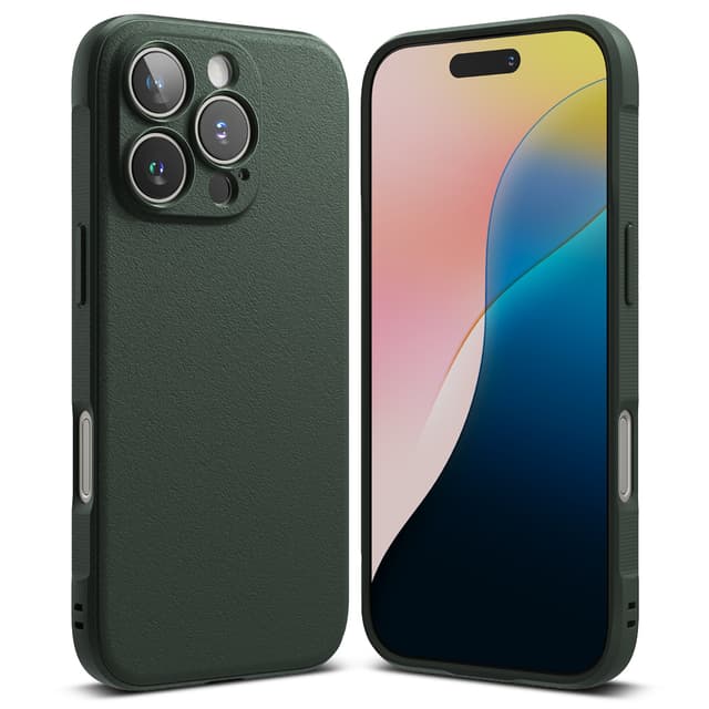 Ringke Onyx Case Compatible with iPhone 16 Pro Max, Enhanced Grip Tough Flexible TPU Shockproof Rugged TPU Bumper Drop Protection Phone Cover [ Designed for iPhone 16 Pro Max ]- Dark Green