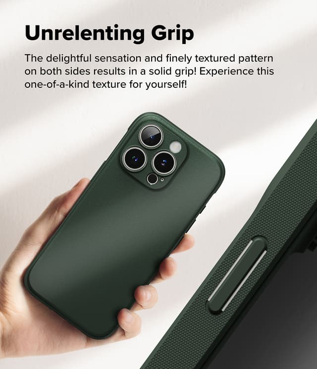 Ringke Onyx Case Compatible with iPhone 16 Pro Max, Enhanced Grip Tough Flexible TPU Shockproof Rugged TPU Bumper Drop Protection Phone Cover [ Designed for iPhone 16 Pro Max ]- Dark Green