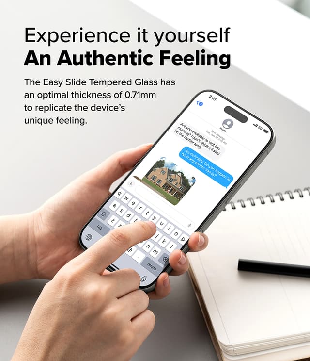 شاشه حمايه ايفون 16 برو ماكس قطعتين مع قالب تثبيت رينجكي Ringke Tempered Glass  Compatible with iPhone 16 Pro Max Screen Protector