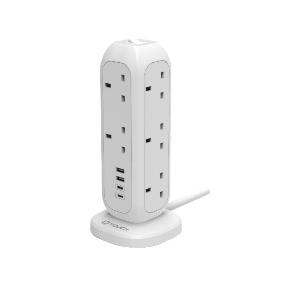 IQ Touch 15-in-1 Power Strip Tower with 11 AC Outlets, 2 USB-A, & USB-C Ports