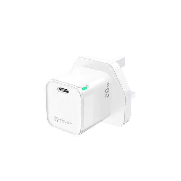 فيش جداري تايب سي 20 واط اي كيو تاتش مع تقنية جان IQ Touch USB-C Mini Wall Charger Powered by GaN Tech