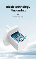 فيش جداري تايب سي 20 واط اي كيو تاتش مع تقنية جان IQ Touch USB-C Mini Wall Charger Powered by GaN Tech