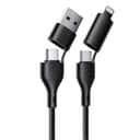 سلك شاحن اي كيو تاتش متعدد المداخل تايب سي ولايتنينج IQ Touch Nylon Braided Pd 4 In 1 Cable