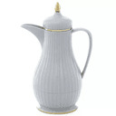 دلة تميم 2 لون رمادي فاتح مع خط ذهبي سعة 0.35 لتر السيف غاليري  Al Saif Gallery Dallah Tamim 2 Light Grey With Gold Stripe 0.35 Liter