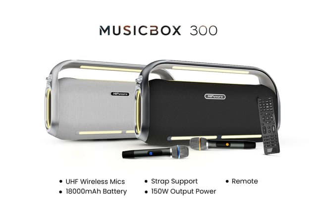 HiFuture MusicBox 300 Wireless Bluetooth Speaker with Dual Wireless Microphone - 712666