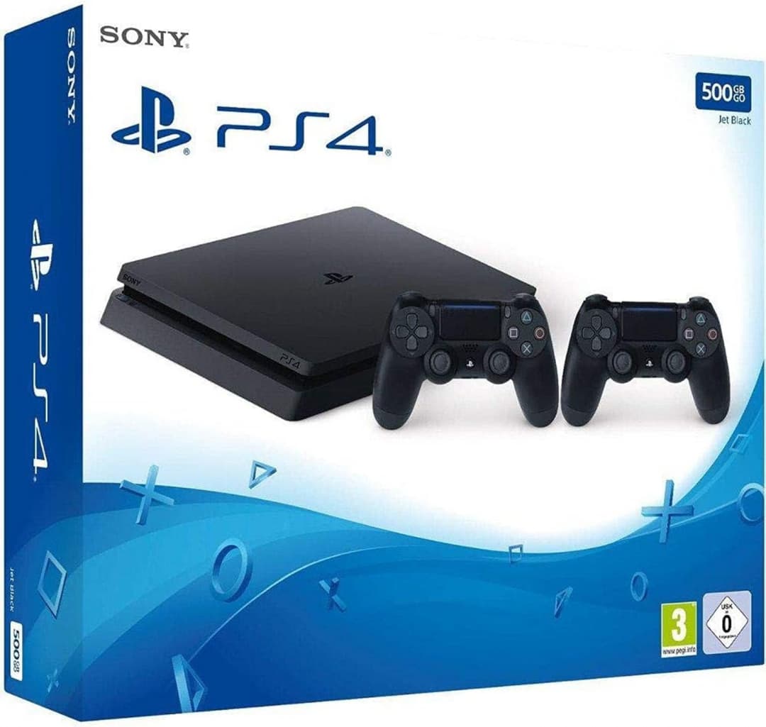 بلاي ستيشن 4 مستعمل سعة 500 جيجابايت بلون اسود مع وحدة تحكم إضافية من سوني Pre owned Sony PlayStation 4 500gb Console Black with Extra Controller