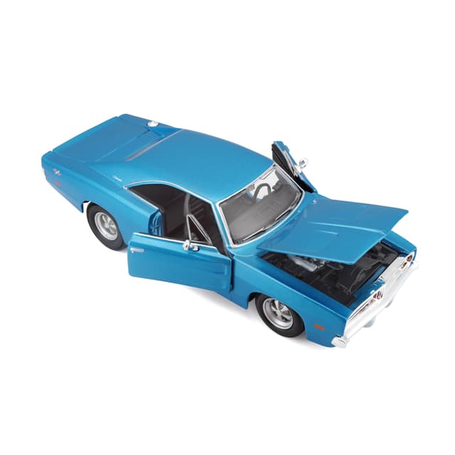 1:24 Se (A) - 1969 Dodge Charger R/T Met Blue Officially Licensed Scaled Replicas of Collectible Diecast Metal Models with Exquisite Interior and Exterior Detailing for All Age.