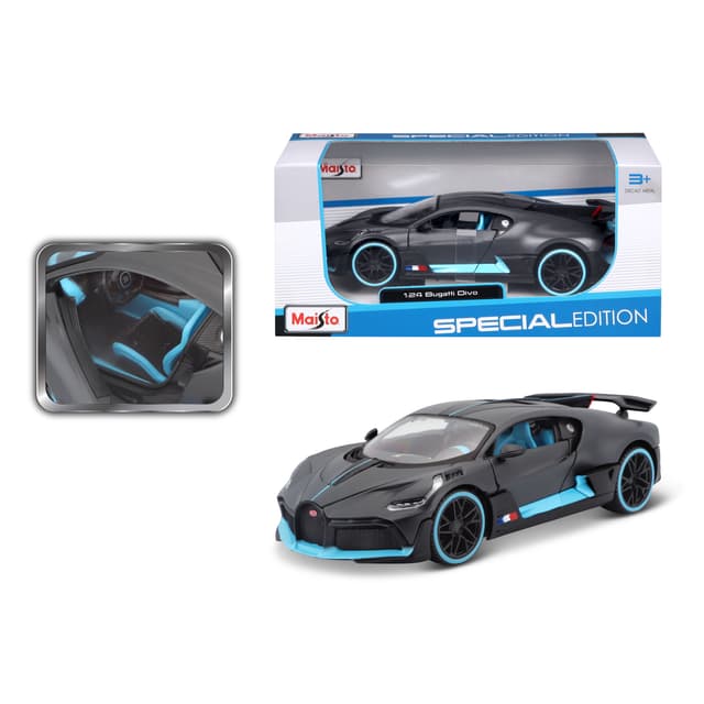 1:24 Sp (B) - Bugatti Divo - Dull Grey Officially Licensed Scaled Replicas of Collectible Diecast Metal Models with Exquisite Interior and Exterior Detailing for All Age. - 715215