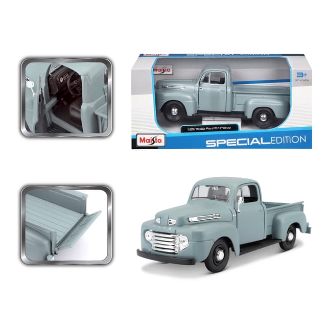 1:24 Se (A) - 1948 Ford F-1 Pickup Grey Officially Licensed Scaled Replicas of Collectible Diecast Metal Models with Exquisite Interior and Exterior Detailing for All Age. - 715251