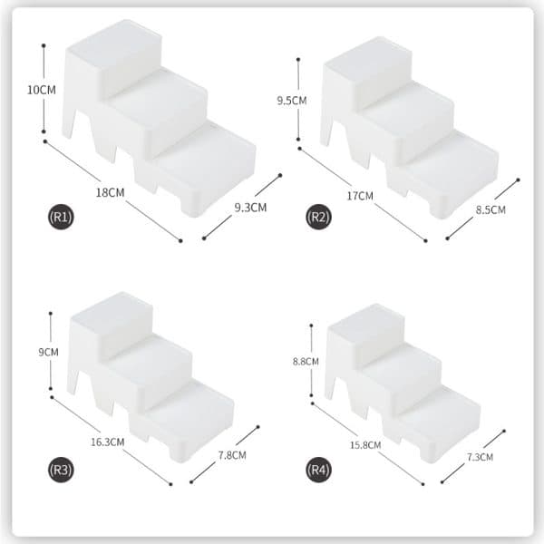 4-Pieces Cabinet Storage Rack 3-Tiers