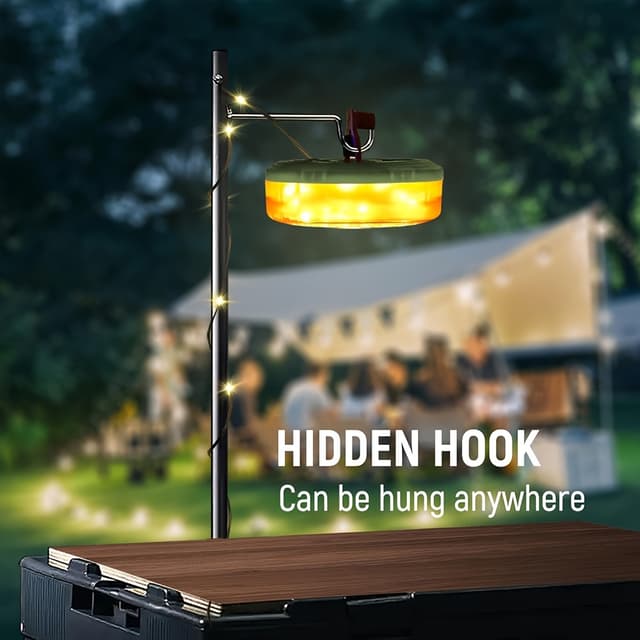 سلسلة اضاءة زينة مع مصباح ليد مدمج للرحلات Rechargeable Outdoor Camping Light String
