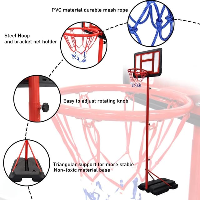 SkyLand Basketball Hoop and Stand Set Adjustable Height 145-250 cm