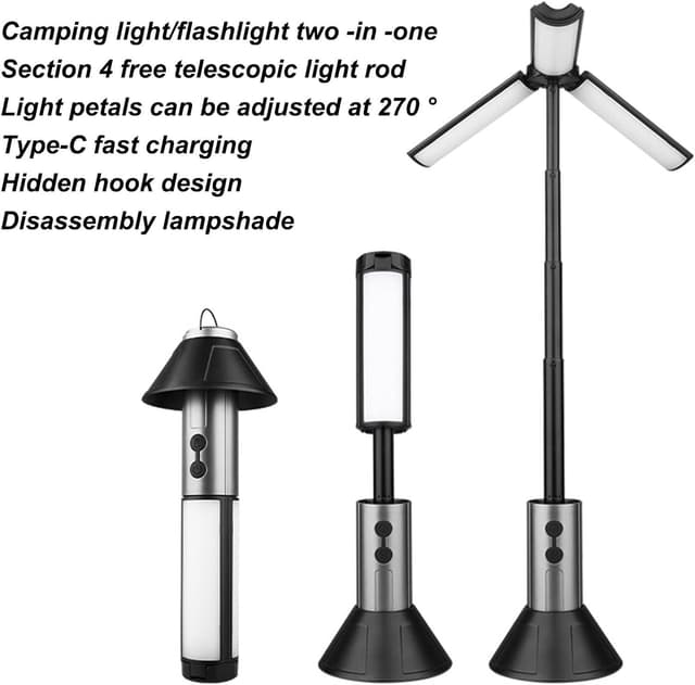 Rechargeable Telescopic Camping Light 3000mAh