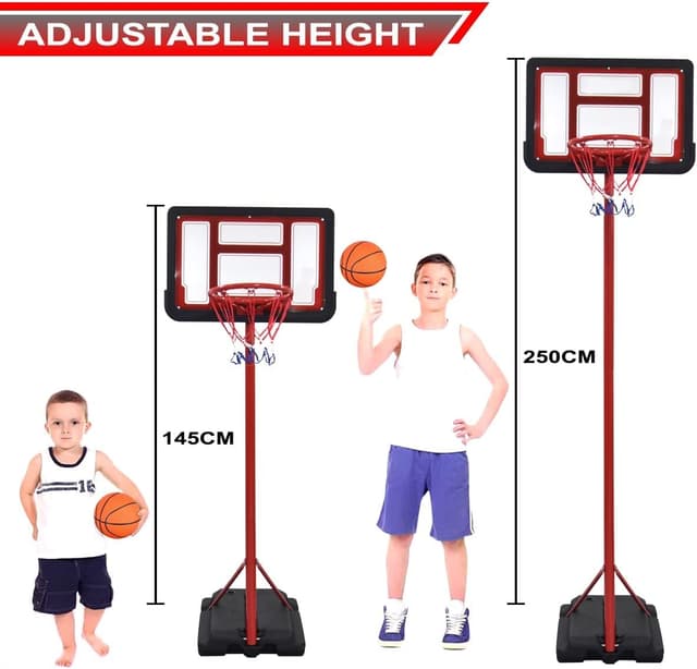 SkyLand Basketball Hoop and Stand Set Adjustable Height 145-250 cm