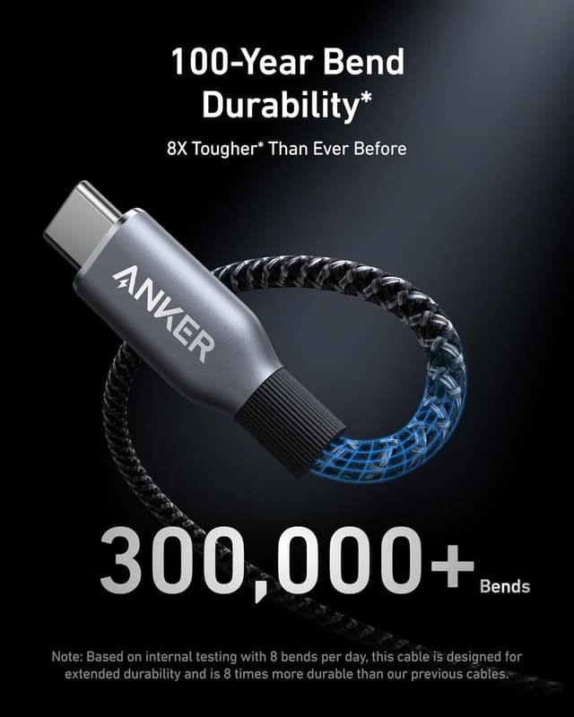 وصلة شاحن تايب سي انكر برايم 1.8 متر 240 واط Anker Prime USB-C To USB-C Cable