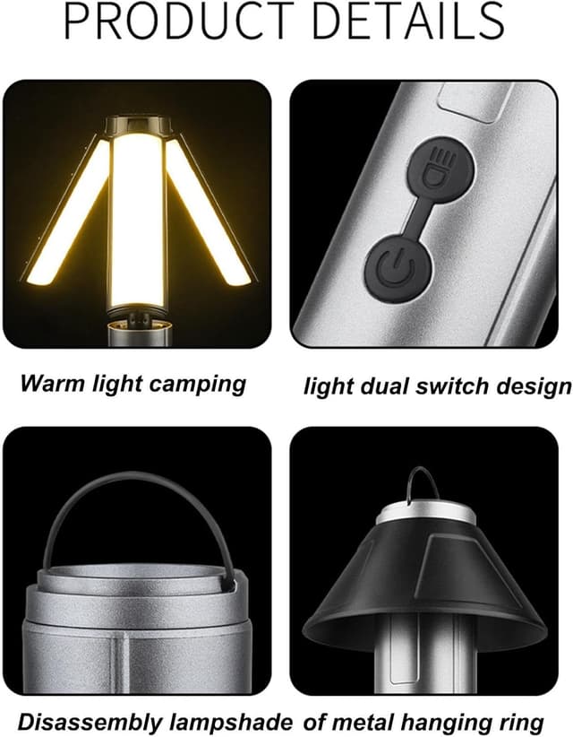 Rechargeable Telescopic Camping Light 3000mAh
