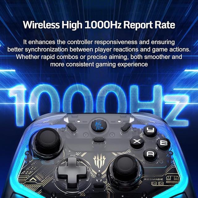 يد تحكم لاسلكية ريد ماجيك مع قاعدة شحن 860 مللي أمبير Redmagic Cyber Gamepad With Charging Dock - SW1hZ2U6MzQ4NTU5MA==