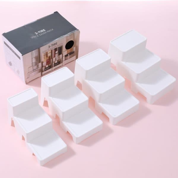 4-Pieces Cabinet Storage Rack 3-Tiers