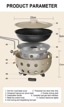 موقد غاز للرحلات مع مقلاة ستانلس ستيل مدمجة 2300 واط Outdoor Portable Gas Stove Nonstick Cooking frying pan - 723458