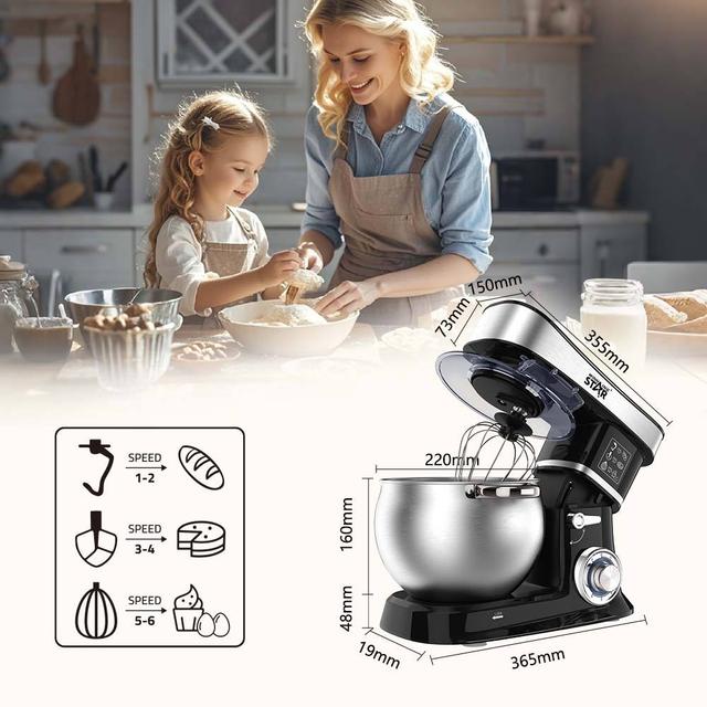 عجانة كهربائية كبيرة وينينج ستار 6 لتر 1200 واط Winning Star Kitchen Stand Mixer for Baking