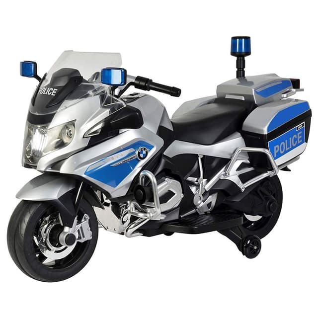 دراجة نارية شرطة كهربائية للاطفال بي ام دبليو 12 فولط فضي مايتس Myts Licensed 12V BMW Kids Police Motorbike