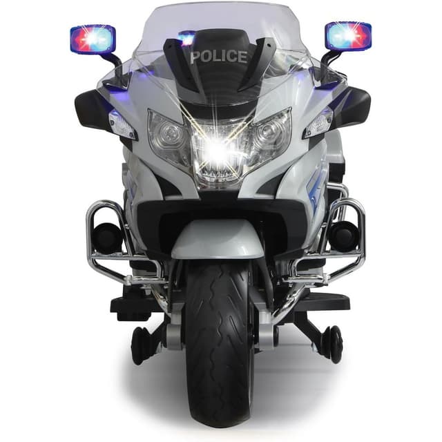 دراجة نارية شرطة كهربائية للاطفال بي ام دبليو 12 فولط فضي مايتس Myts Licensed 12V BMW Kids Police Motorbike