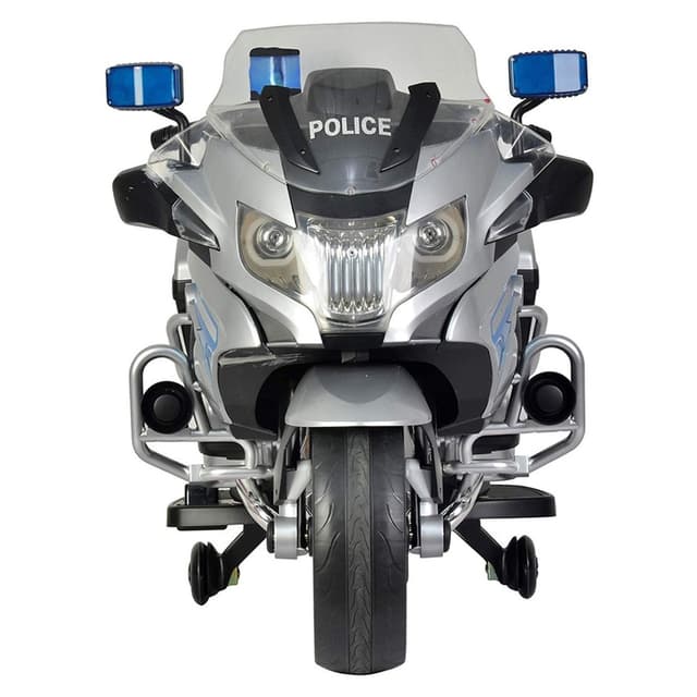 دراجة نارية شرطة كهربائية للاطفال بي ام دبليو 12 فولط فضي مايتس Myts Licensed 12V BMW Kids Police Motorbike
