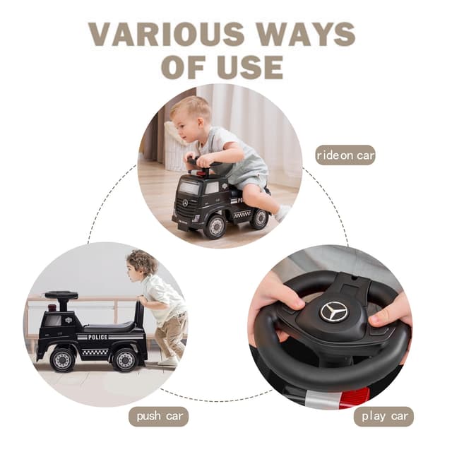 سيارة دفع مرسيدس بنز أكتروس لإطفاء الحرائق باللون الأسود من شركة مايتس  Myts Mercedes Benz Actros Fire Fighting Push Car Black