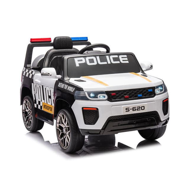 سيارة شرطة 12 فولت للأطفال باللون الأبيض من شركة مايتس Myts 12 Volts Police cruiser for Kids- White