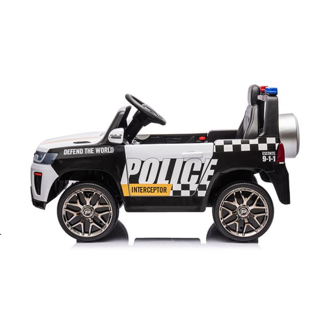 سيارة شرطة 12 فولت للأطفال باللون الأبيض من شركة مايتس Myts 12 Volts Police cruiser for Kids- White