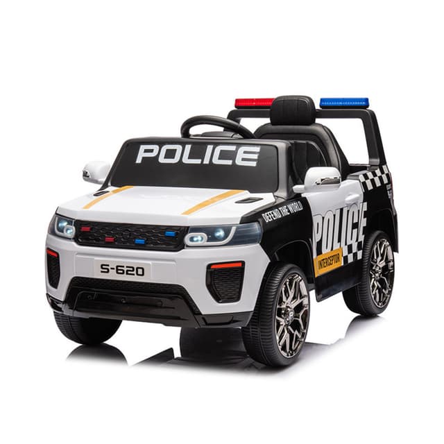 سيارة شرطة 12 فولت للأطفال باللون الأبيض من شركة مايتس Myts 12 Volts Police cruiser for Kids- White