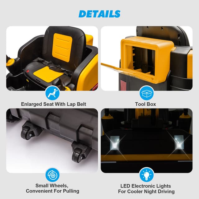 Myts Mini Engineer Remote Control Ride-On Excavator for Kids - Yellow