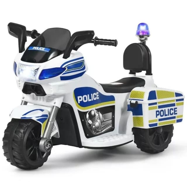 Myts Kids Electric Police Motorbike Power Adventure in One - White