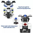 Myts Kids Electric Police Motorbike Power Adventure in One - White