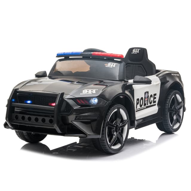 سيارة شرطة كهربائية للأطفال بقوة 12 فولت باللون الأسود من شركة مايتس Myts 12 Volts Kids Police Kids electric Car Black