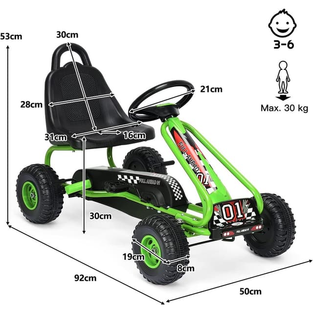 دراجة سباق باللون الأخضر من شركة مايتس Myts Pedalling Bike Go Kart Racer - Green