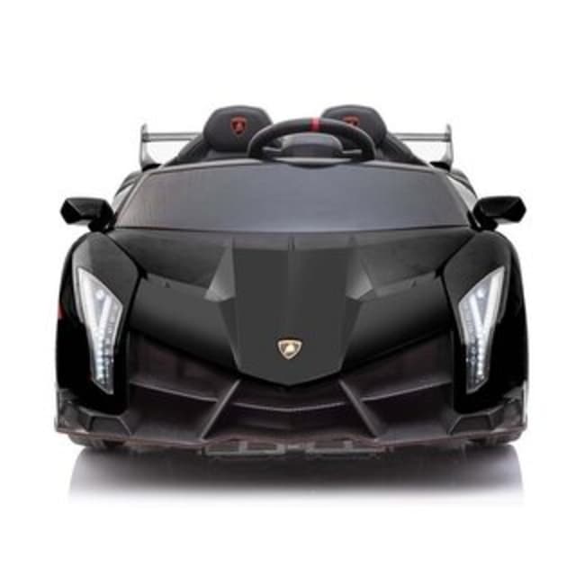 سيارة لامبورجيني فينينو 12 فولت ذات مقعدين باللون الأسود من شركة مايتس Myts - 12V Lamborghini Veneno 2 Seater Ride On Car - Black