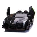 سيارة لامبورجيني فينينو 12 فولت ذات مقعدين باللون الأسود من شركة مايتس Myts - 12V Lamborghini Veneno 2 Seater Ride On Car - Black