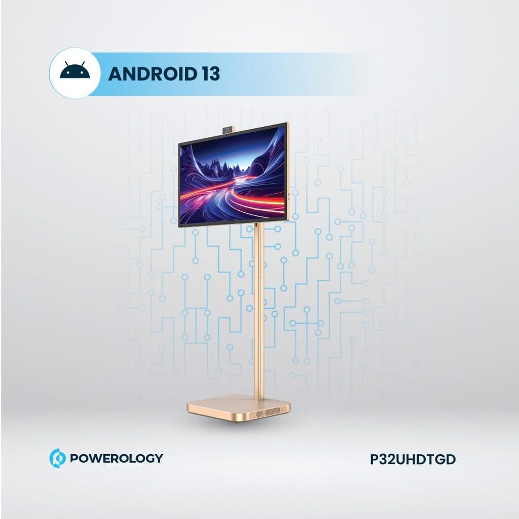 نظام تشغيل شاشة متنقلة اندرويد 32 بوصة مع ستاند وكاميرا