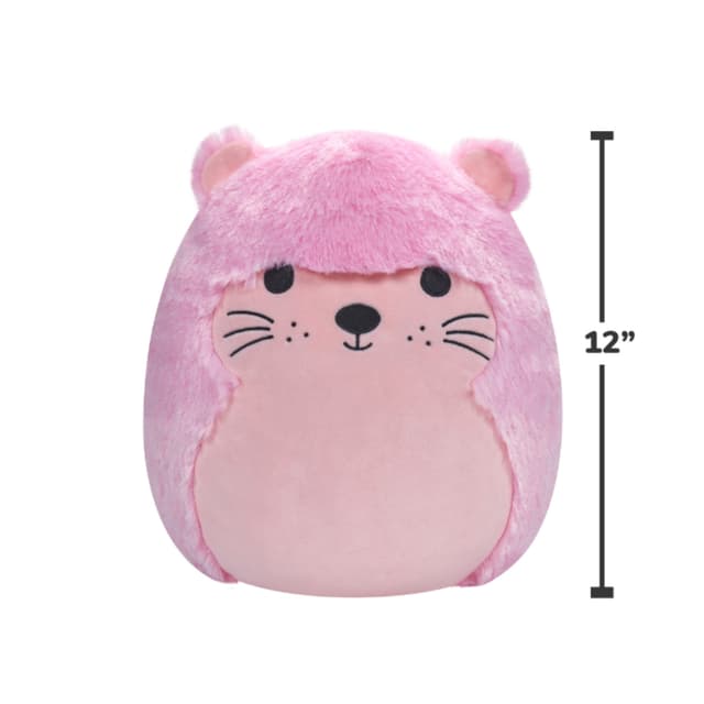 12 inch Fuzzamallows Medium Plush Pink Otter Officially Licensed Kellytoy Plush Toy Colorful Soft Gift for Kids Girls & Boys Washable Squishy Stuff Toy Multicolor All Age - 715902