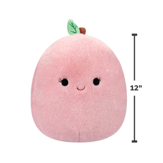 12 inch Fuzzamallows Medium Plush Phyllis Peach Officially Licensed Kellytoy Plush Toy Colorful Soft Gift for Kids Girls & Boys Washable Squishy Stuff Toy Multicolor All Age - 715906