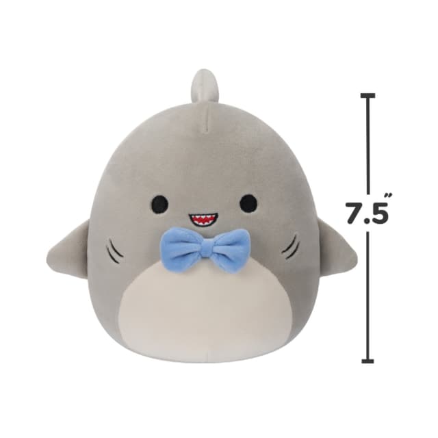 7.5 inch Little Plush Gordon Gry Shark Blu Bowtie Officially Licensed Kellytoy Plush Toy Colorful Soft Gift for Kids Girls & Boys Washable Squishy Stuff Toy Multicolor All Age - 715937