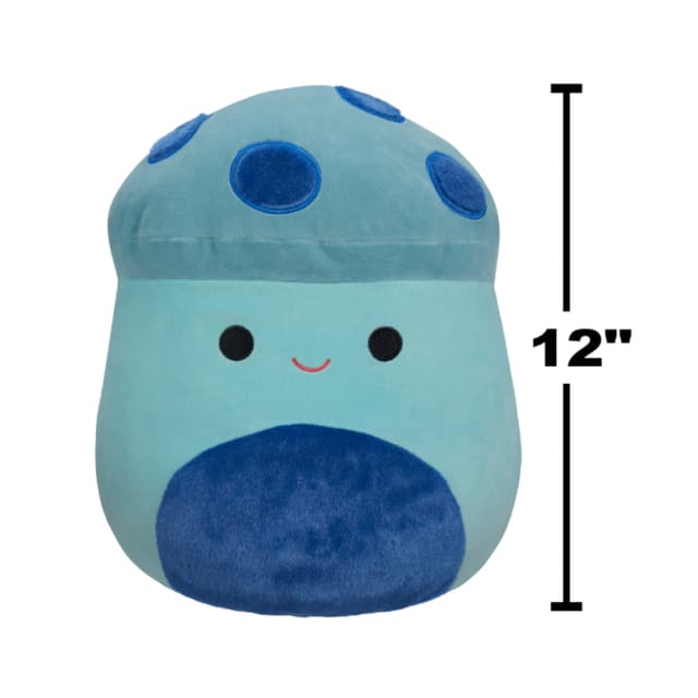 دمية محشوة للأطفال فطر 12 بوصة أزرق سماوي سكويشمالوز Squishmallows Ankur Teal Mushroom with Blue Fuzzy Spots and Belly Plush Toy
