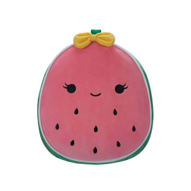 12 inch Medium Plush Wanda Pink Watermelon with Seeds and Bow Officially Licensed Kellytoy Plush Toy Colorful Soft Gift for Kids Girls & Boys Washable Squishy Stuff Toy Multicolor All Age