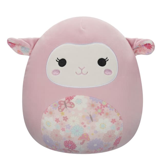Squishmallows Medium Plush 12 inch Lala Pink Lamb with Floral Ears and Belly Officially Licensed Kellytoy Plush Toy Colorful Soft Gift for Kids Girls & Boys Washable Squishy Stuff Toy Multicolor All Age